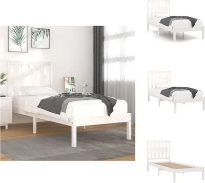 Produktbild von vidaXL Massivholzbett Weiß Kiefer 90x200 cm -  Betten & Bettgestelle