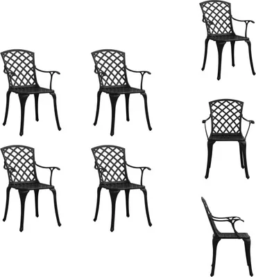 Immagine prodotto di vidaXL Sedie da giardino 4 pz. Alluminio fuso nero - Sedie da giardino
