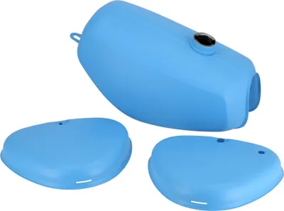 Immagine prodotto di Set: serbatoio + coperchio laterale, blu opaco RAL 5012 - per Simson S50, S51, S70