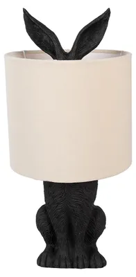 Obrázok produktu pre Stolová lampa Clayre & Eef Rabbit Ø 20x43 cm čierno-béžový plast