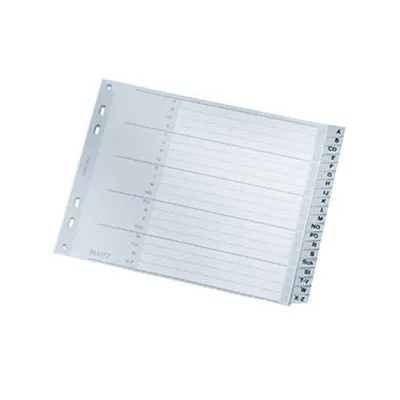 Produktbild von Leitz Register 12620000 A-Z DIN A4 Überbreite 20teilig PP grau