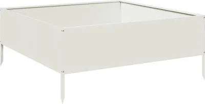 Zdjęcie produktu dla vidaXL Podwyższona grządka, biała, 100 x 100 x 41 cm, stal