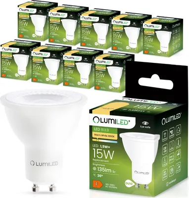 A collection of LED light bulb packaging and a single light bulb.