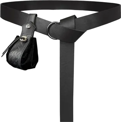 Imagen del producto de Cinturón de cuero sintético con una bolsa de transporte, ideal para juegos de rol en vivo (LARP) y eventos medievales