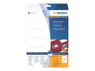 Obrázok produktu pre HERMA Special - papier - matný - trvale samolepiaci - biely - 80 x 40 mm 300 štítkov (25 listov x 12)