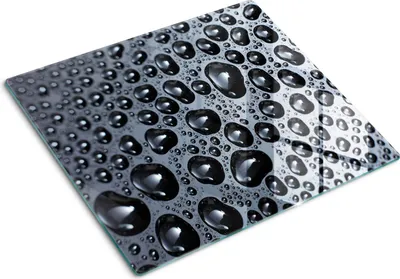 Produktbild von Tulup Glas Herdabdeckplatte Glaskeramikkochfeld-Abdeckung Spritzschutz Glasabdeckplatte Kochplattenabdeckung und Schneidebrett - Einteilig - 60x52 cm Wassertropfen