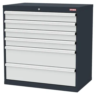 Produktbild von STIER Schubladenschrank 6 Schubladen 900 x 575 x 920 mm 80 kg Belastung