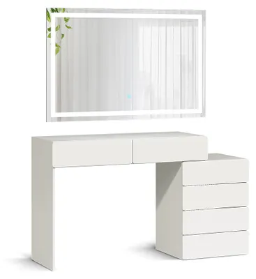 Obrázok produktu pre Toaletný stolík Vicco Alvia biely 100 cm s LED zrkadlom, Model 65349
