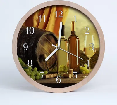 Produktbild von Holzuhr 20fi cm wanduhr - Weinfass