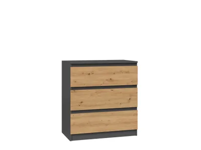 Produktbild von Kommode Wolfgang Artisan-Eiche / Anthrazit mit 3 Schubladen