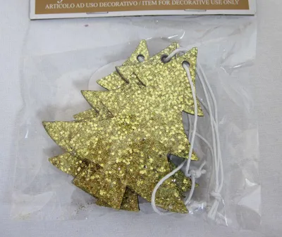 Produktbild von Baum- und Strauchschmuck 4-er Set Glitterbaum Gold ca. 6x7x03cm