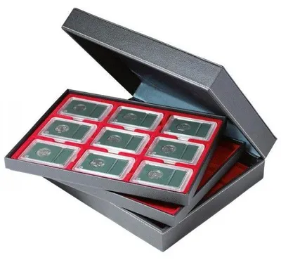 Produktbild von Lindner 2365-2619E NERA Münzkassette XL für 27 Slabs-dunkelrot