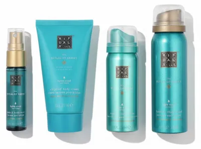 Immagine prodotto di Set regalo piccolo Rituals Karma: Nebulizzatore per capelli e corpo 20 ml / Crema idratante per il corpo 70 ml / Gel doccia schiumogeno 50 ml / Lozione corpo in mousse 50 ml
