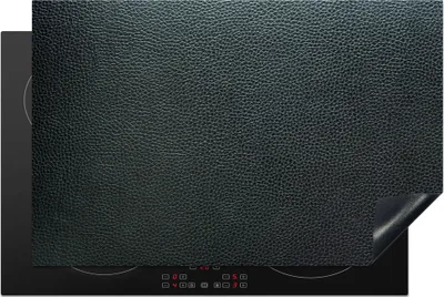 Produktbild von KitchenYeah© Herdabdeckplatte Leder - Textur - Schwarz - Grün - Hell , 81x52cm, Küche Deko, Glaskeramikkochfeld Herdabdeckung, Abdeckplatte fùr Kochfeld