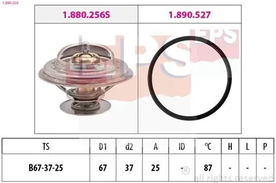 Produktbild von EPS Thermostat Kühlmittel 87°C für VW Transporter IV Bus (70B, 70C, 7DB, 7DK, 70J, 70K, 7DC, 7DJ) Transporter IV Kastenwagen (70A, 70H, 7DA, 7DH)