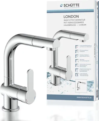 Obrázek produktu pro SCHÜTTE LONDON, umyvadlová baterie s výsuvnou sprchou, vanová baterie chrom