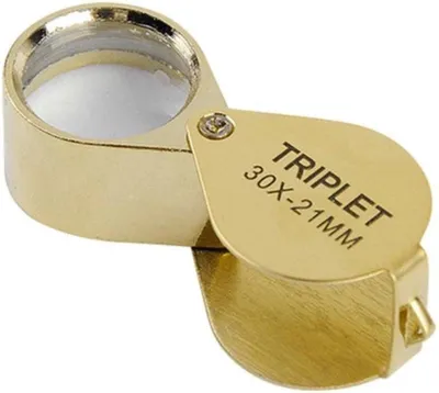 Produktbild von CHPN – Lupe – Juwelierlupe – Mini-Lupe – Mini-Lupe – Juwelier – 30 x 21 mm – goldfarben – einziehbar – Taschenformat – universell