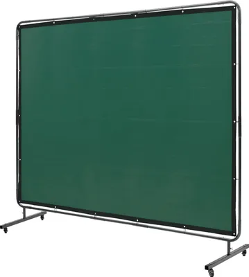 Image de SucceBuy Rideau de soudure avec cadre, rideau en vinyle ignifugé 6' x 8', protection mobile contre la soudure avec 4 roues pivotantes (2 verrouillables), professionnel
