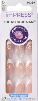 Obrázok produktu pre KISS | Samolepiace umelé nechty IFM03 - Kvetinové - Rýchla aplikácia - 30 kusov