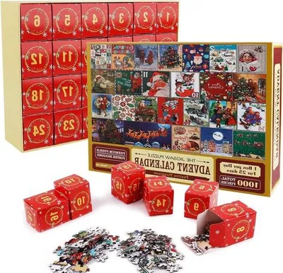 Produktbild von Weihnachts-Adventskalender-Puzzles, 24x1000teilig, Dekoration für Kinder und Erwachsene