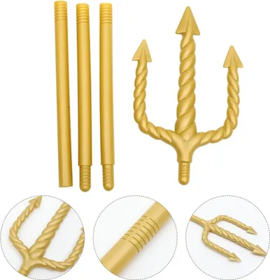 Produktbild von Gold Dreizack Halloween Zubehör Cosplay Teufel Poseidon Neptun 123 cm