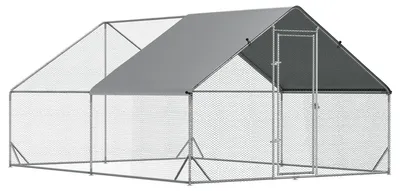Produktbild von Hühnerstall, Freilaufgehege, Geflügelstall mit Schattendach, Freigehege für 4-6 Hühner, Enten Kaninchen, 3 x 2 x 2 m