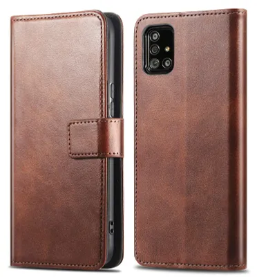 Imagen del producto de Funda Tipo Libro de Lujo para Samsung Galaxy A51 - Marrón oscuro