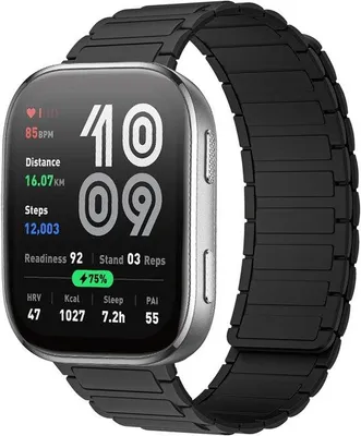 Productafbeelding van Siliconen band 22mm - vervangarmband - zwart - geschikt voor Amazfit horloges