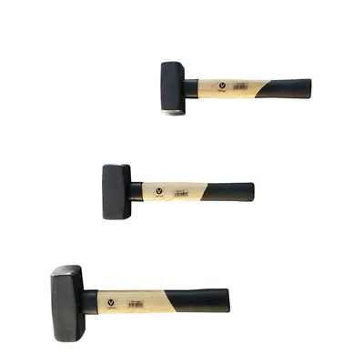 Produktbild von 3 tlg Set Fäustelhammer 800/1250/2000g Hammer Schlosserhammer Stielschutzkragen