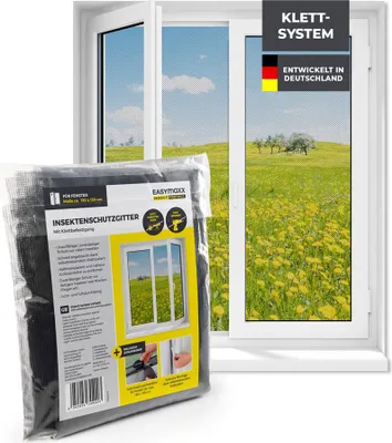 Produktbild von EASYmaxx Fliegengitter Fenster Magic Click Moskitonetz zuschneidbar alle Fenster bis 150 x 130 cm Einfache Montage kein Bohren Schrauben