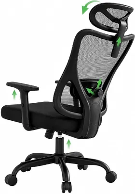 Imagen del producto de Silla de oficina ergonómica, modelo 2026, con respaldo ajustable de 104° a 130°