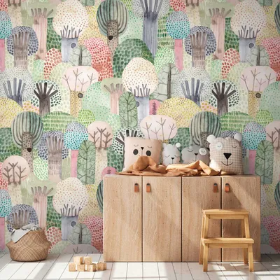Immagine prodotto di Profhome 398611-GU Fotovliestapete Kindervliestapete grün rosa blau gelb 1,59 m x 2,8 m