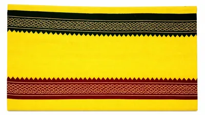Baumwolltuch für Pooja, Gelb, 70" x 35", für Feste und Tempel
