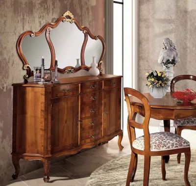 Image de Commode Braun, table de maquillage, coiffeuse, commode coiffeuse, miroir, 7 tiroirs