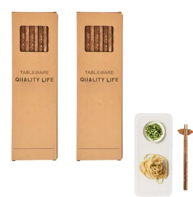 Essstäbchen-Set, 20 Paar, Antirutsch, Bambus, 24 cm