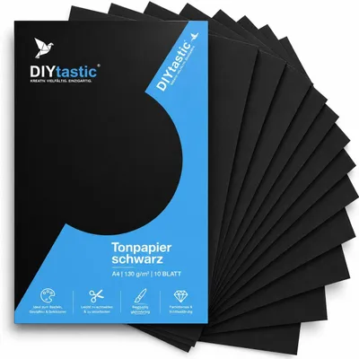 Produktbild von 100x Tonpapier Schwarz DIN A4 220 g/m² – Bastelpapier & Tonkarton für Drucker, Schule, Büro und Kreativprojekte (100x Tonpapier Schwarz)