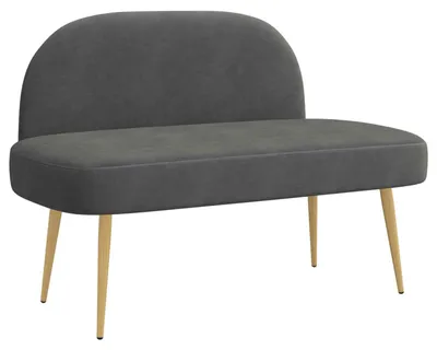 Image de Banc rembourré avec dossier Gris foncé 110 x 60 x 76 cm