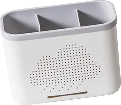 Image de Support d'ustensiles de cuisine Support de couverts de comptoir Fourchette Cuillère Baguettes Organisateur avec drainage