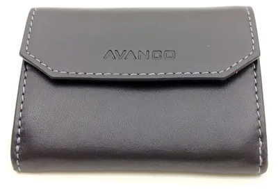 Produktbild von Handliche Minibörse schwarz aus Leder mit Münzfach