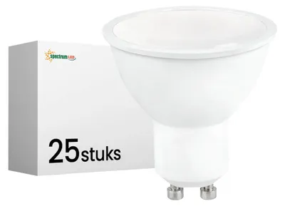 Productafbeelding van Spectrum LED Spot PAR16 GU10 Mat - 6W 440lm 3000K - Warmwit - Vervangt 40W - 25 stuks