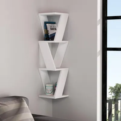 Immagine prodotto di Libreria angolare pensile Zena colore bianco