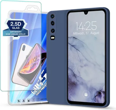 Produktbild von Hülle für Huawei P30 mit 9H Displayglas Displayschutz Plus Case Cover Bumper Silikon Softgrip Schutzhülle Farbe: Lavendelblau