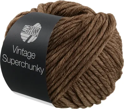 Produktbild von Lana Grossa VINTAGE SUPERCHUNKY 100 g Merinoklassiker mit Ton in Ton Farbeffekt 80 m Farbe 510 - Dunkelbraun