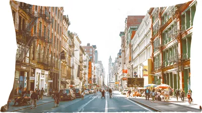 Produktbild von MuchoWow® Zierkissen Sofakissen Wohnzimmer Dekokissen 60x40 cm Belebte Straße in New York - Kopfkissen - Polster mit Foto