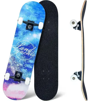 Immagine prodotto di Skateboard di dimensioni 31 x 8 pollici, realizzato in acero a 8 strati, con cuscinetti ABEC-11, ruote da 95A, adatto a bambini, adolescenti e adulti, ideale per principianti