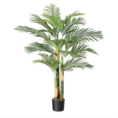 Produktbild von Künstliche Rietpalme 150 cm 2er Set – Tropische Kunstpflanzen – Realistische Zimmerpflanzen für Innen & Außen – Grün