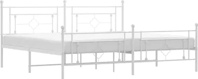 Obrázok produktu pre vidaXL Posteľný rošt s čelom a nohami kovový biely 193x203 cm