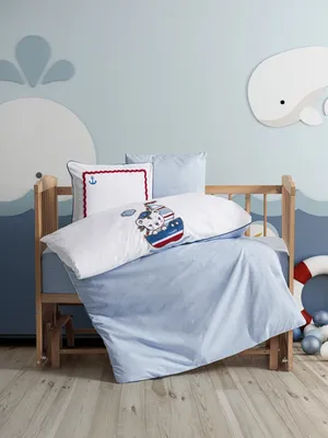 Produktbild von L'Essentiel Linge de Maison, Miniyo - Blue, Baby-Bettbezug-Set, Blau, 100 x 150 cm