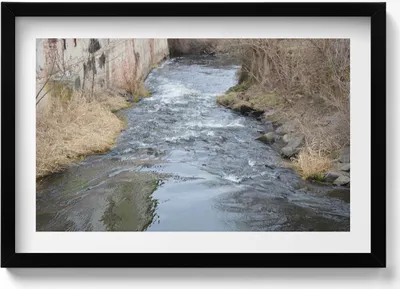Produktbild von Tasovice Fluss Dyje Moravia– Wandbild mit Rahmen – Gerahmtes Bild  – Wanddekoration – 60x40 cm –  Schwarz Rahmen