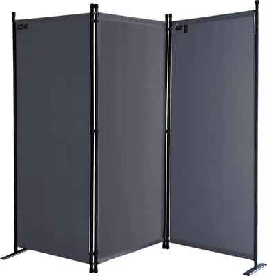 Produktbild von Paravent 3 Teilig 170 x 165 cm Grau - Garten & Balkon Sichtschutz Stellwand Innen & Außen - Raumteiler Trennwand Faltbar Blickdicht & Wetterfest